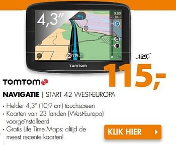 Aanbiedingen Tomtom navigatie start 42 west-europa - TomTom - Geldig van 06/11/2017 tot 12/11/2017 bij Expert