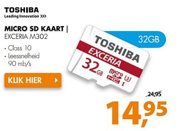 Aanbiedingen Toshiba micro sd kaart exceria m302 - Toshiba - Geldig van 06/11/2017 tot 12/11/2017 bij Expert