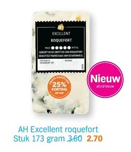 Aanbiedingen Ah excellent roquefort - Huismerk - Albert Heijn - Geldig van 06/11/2017 tot 12/11/2017 bij Albert Heijn