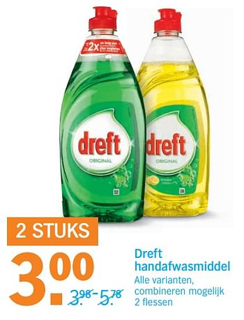 Aanbiedingen Dreft handafwasmiddel - Dreft - Geldig van 06/11/2017 tot 12/11/2017 bij Albert Heijn