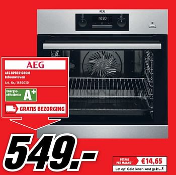 Aanbiedingen Aeg bpb351020m inbouw oven - AEG - Geldig van 06/11/2017 tot 12/11/2017 bij Media Markt