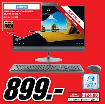 Aanbiedingen Lenovo ideacentre (aio 520-24ikl) 23,8 - Lenovo - Geldig van 06/11/2017 tot 12/11/2017 bij Media Markt