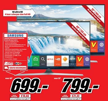 de eerste lijst Bewusteloos Samsung Samsung ue49mu6100-ue55mu6100 4k ultra hd smart led-tv - Promotie  bij Media Markt