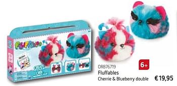 Aanbiedingen Fluffables cherrie + blueberry double - Fluffables - Geldig van 03/11/2017 tot 31/12/2017 bij Jovi Toys
