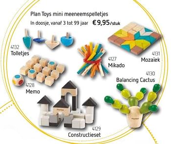 Aanbiedingen Plan toys mini meeneemspelletjes - Huismerk - Jovi Toys - Geldig van 03/11/2017 tot 31/12/2017 bij Jovi Toys