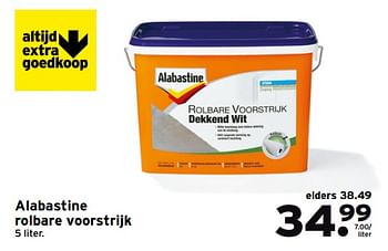 Aanbiedingen Alabastine rolbare voorstrijk - Alabastine - Geldig van 06/11/2017 tot 19/11/2017 bij Gamma