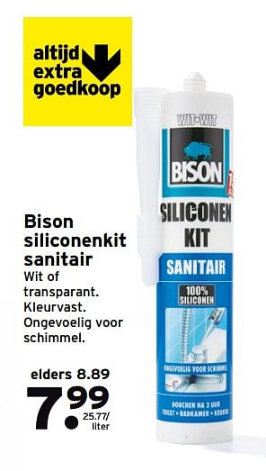Aanbiedingen Bison siliconenkit sanitair - Bison - Geldig van 06/11/2017 tot 19/11/2017 bij Gamma