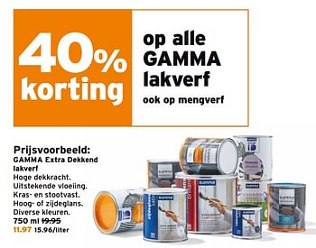 Aanbiedingen Gamma extra dekkend lakverf - Huismerk - Gamma - Geldig van 06/11/2017 tot 19/11/2017 bij Gamma