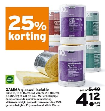 Aanbiedingen Gamma glaswol isolatie - Huismerk - Gamma - Geldig van 06/11/2017 tot 19/11/2017 bij Gamma