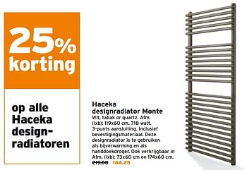 Aanbiedingen Haceka designradiator monte - Haceka - Geldig van 06/11/2017 tot 19/11/2017 bij Gamma