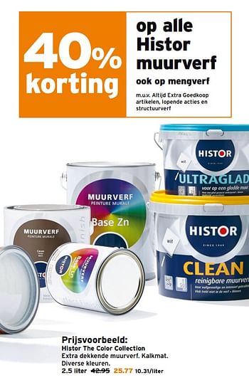Aanbiedingen Histor the color collection - Histor - Geldig van 06/11/2017 tot 19/11/2017 bij Gamma