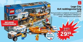 Aanbiedingen Lego city 4x4 reddingsvoertuig - Lego - Geldig van 05/11/2017 tot 31/12/2017 bij Trekpleister