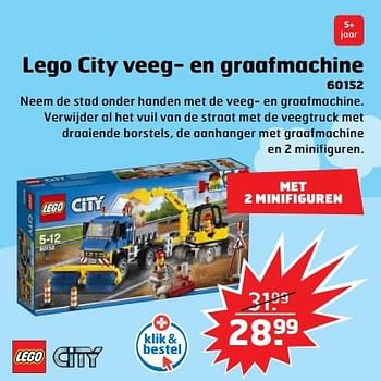 Aanbiedingen Lego city veeg- en graafmachine - Lego - Geldig van 05/11/2017 tot 31/12/2017 bij Trekpleister