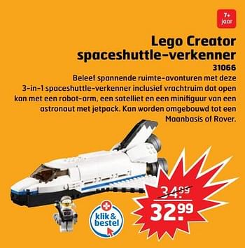 Aanbiedingen Lego creator spaceshuttle-verkenner - Lego - Geldig van 05/11/2017 tot 31/12/2017 bij Trekpleister