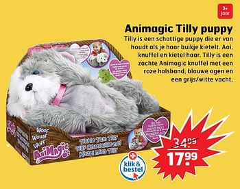 Aanbiedingen Animagic tilly puppy - AniMagic - Geldig van 05/11/2017 tot 31/12/2017 bij Trekpleister
