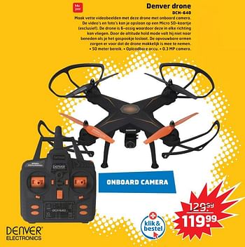 Aanbiedingen Denver drone dch-640 - Denver Electronics - Geldig van 05/11/2017 tot 31/12/2017 bij Trekpleister