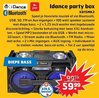 Aanbiedingen Idance party box xd15mk2 - I Dance - Geldig van 05/11/2017 tot 31/12/2017 bij Trekpleister