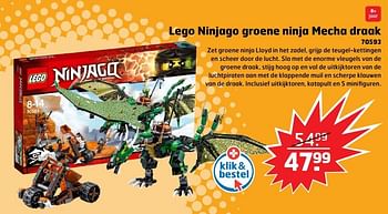 Aanbiedingen Lego ninjago groene ninja mecha draak - Lego - Geldig van 05/11/2017 tot 31/12/2017 bij Trekpleister