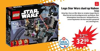 Aanbiedingen Lego star wars duel op naboo - Lego - Geldig van 05/11/2017 tot 31/12/2017 bij Trekpleister