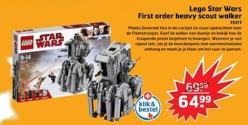Aanbiedingen Lego star wars first order heavy scout walker - Lego - Geldig van 05/11/2017 tot 31/12/2017 bij Trekpleister