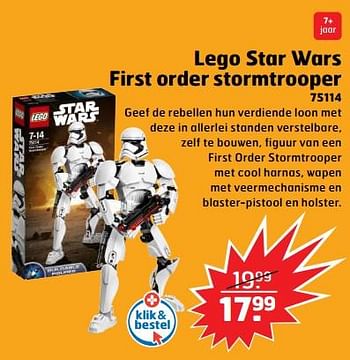 Aanbiedingen Lego star wars first order stormtrooper - Lego - Geldig van 05/11/2017 tot 31/12/2017 bij Trekpleister