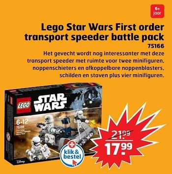 Aanbiedingen Lego star wars first order transport speeder battle pack - Lego - Geldig van 05/11/2017 tot 31/12/2017 bij Trekpleister