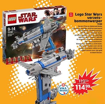 Aanbiedingen Lego star wars verzetsbommenwerper - Lego - Geldig van 05/11/2017 tot 31/12/2017 bij Trekpleister