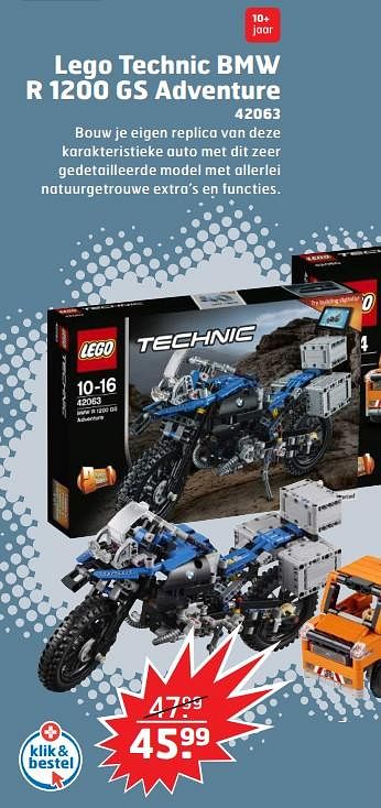 Aanbiedingen Lego technic bmw r 1200 gs adventure - Lego - Geldig van 05/11/2017 tot 31/12/2017 bij Trekpleister
