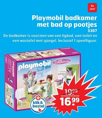 Aanbiedingen Playmobil badkamer met bad op pootjes - Playmobil - Geldig van 05/11/2017 tot 31/12/2017 bij Trekpleister