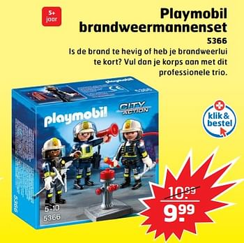 Aanbiedingen Playmobil brandweermannenset - Playmobil - Geldig van 05/11/2017 tot 31/12/2017 bij Trekpleister