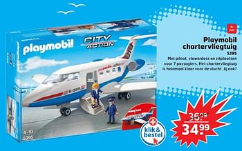 Aanbiedingen Playmobil chartervliegtuig - Playmobil - Geldig van 05/11/2017 tot 31/12/2017 bij Trekpleister
