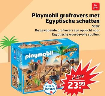 Aanbiedingen Playmobil grafrovers met egyptische schatten - Playmobil - Geldig van 05/11/2017 tot 31/12/2017 bij Trekpleister