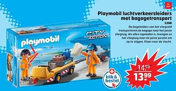 Aanbiedingen Playmobil luchtverkeersleiders met bagagetransport - Playmobil - Geldig van 05/11/2017 tot 31/12/2017 bij Trekpleister