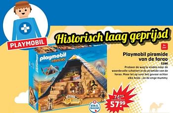 Aanbiedingen Playmobil piramide van de farao - Playmobil - Geldig van 05/11/2017 tot 31/12/2017 bij Trekpleister
