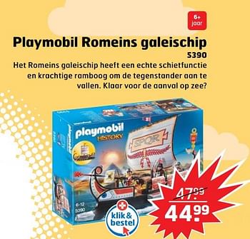 Aanbiedingen Playmobil romeins galeischip - Playmobil - Geldig van 05/11/2017 tot 31/12/2017 bij Trekpleister