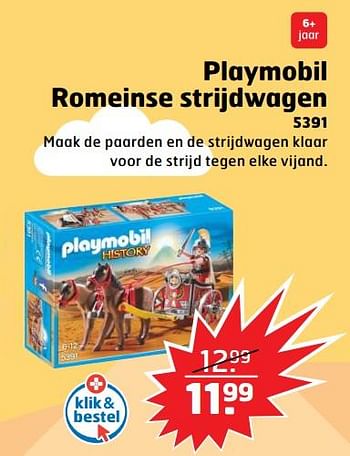 Aanbiedingen Playmobil romeinse strijdwagen - Playmobil - Geldig van 05/11/2017 tot 31/12/2017 bij Trekpleister