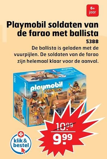 Aanbiedingen Playmobil soldaten van de farao met ballista - Playmobil - Geldig van 05/11/2017 tot 31/12/2017 bij Trekpleister