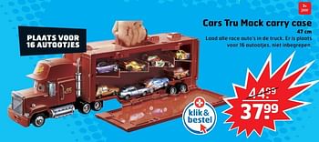 Aanbiedingen Cars tru mack carry case - Disney - Geldig van 05/11/2017 tot 31/12/2017 bij Trekpleister