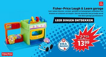 Aanbiedingen Fisher-price laugh + learn garage - Fisher-Price - Geldig van 05/11/2017 tot 31/12/2017 bij Trekpleister