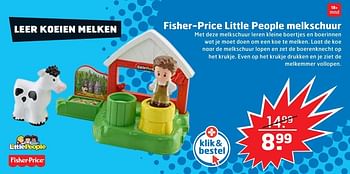 Aanbiedingen Fisher-price little people melkschuur - Fisher-Price - Geldig van 05/11/2017 tot 31/12/2017 bij Trekpleister