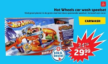 Aanbiedingen Hot wheels car wash speelset - Hot Wheels - Geldig van 05/11/2017 tot 31/12/2017 bij Trekpleister