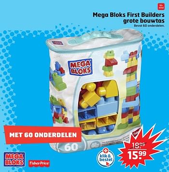 Aanbiedingen Mega bloks first builders grote bouwtas - Mega Bloks - Geldig van 05/11/2017 tot 31/12/2017 bij Trekpleister