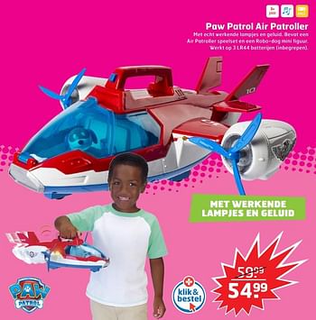 Aanbiedingen Paw patrol air patroller - PAW  PATROL - Geldig van 05/11/2017 tot 31/12/2017 bij Trekpleister