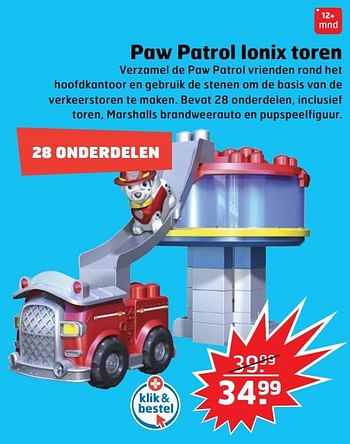 Aanbiedingen Paw patrol ionix toren - PAW  PATROL - Geldig van 05/11/2017 tot 31/12/2017 bij Trekpleister