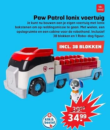 Aanbiedingen Paw patrol ionix voertuig - PAW  PATROL - Geldig van 05/11/2017 tot 31/12/2017 bij Trekpleister