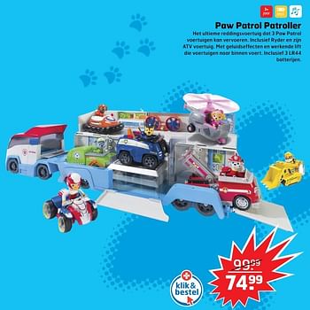 Aanbiedingen Paw patrol patroller - PAW  PATROL - Geldig van 05/11/2017 tot 31/12/2017 bij Trekpleister