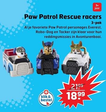 Aanbiedingen Paw patrol rescue racers - PAW  PATROL - Geldig van 05/11/2017 tot 31/12/2017 bij Trekpleister