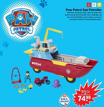 Aanbiedingen Paw patrol sea patroller - PAW  PATROL - Geldig van 05/11/2017 tot 31/12/2017 bij Trekpleister