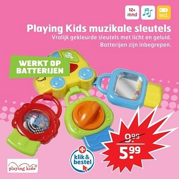 Aanbiedingen Playing kids muzikale sleutels - Playing Kids - Geldig van 05/11/2017 tot 31/12/2017 bij Trekpleister