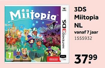 Aanbiedingen 3ds miitopia nl - Nintendo - Geldig van 06/11/2017 tot 12/11/2017 bij Intertoys